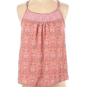 Modcloth pink sleevless blouse Sz.S  floral • lace • tank